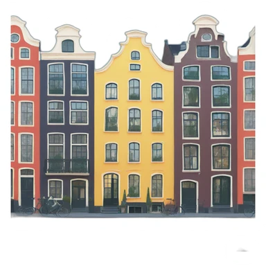 Amsterdam colorful houses sticker