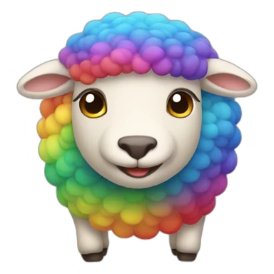 bouncing rainbow sheep sticker