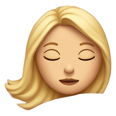 Woman with blonde hair sleeping on pillow under pink sheets  sticker