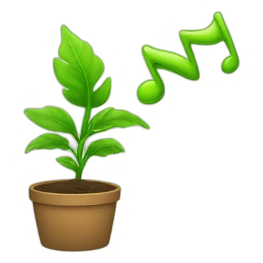 a green plant singing sticker