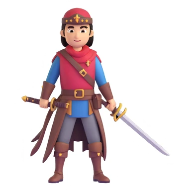 heroic adventurer with sword sticker