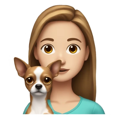 white girl with brown hair and freckles with a chihuahua sticker