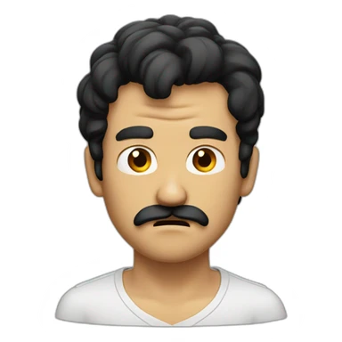 A guy with a tiny mustache and black hair angry sticker