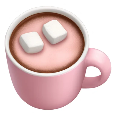 Light Pink mug of hot chocolate with marshmallows  sticker