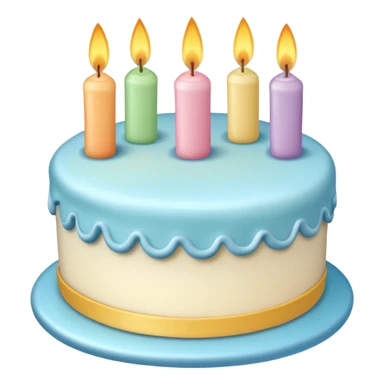 1 layer pastel birthday cake with one candle  sticker