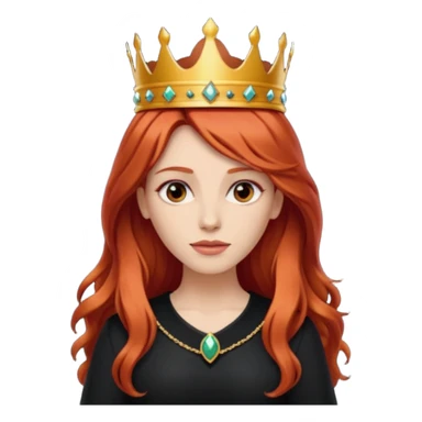 red-haired long hair princes with crown mustace. dark outfit sticker