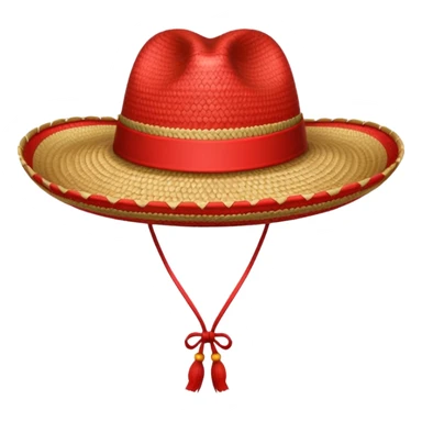 Sombrero de paja con una tira roja  sticker