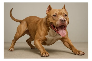 adult pitbull playing, realistic style, neutral background sticker