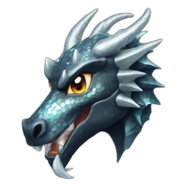 Glittering diamond horn black unidragon head sticker