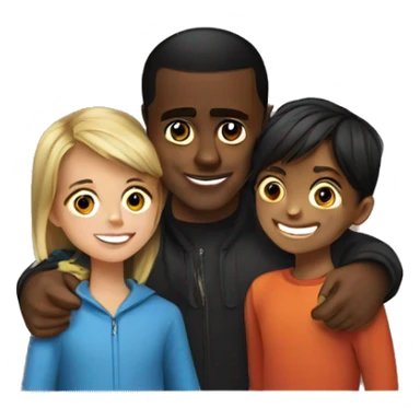 Diddy with kids sticker