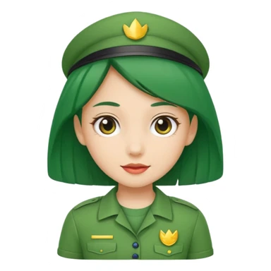 Green uniform t shirt girl  sticker