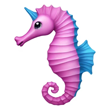 pink and blue seahorse sticker