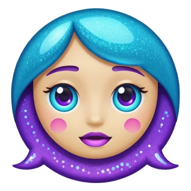 glitter purple and cian mark check sticker