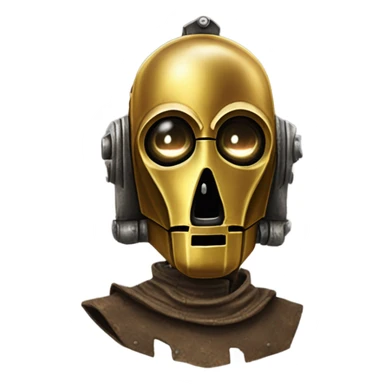 Dusty old west Bounty hunter C-3PO carbonized tarnished from space  sticker