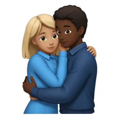 Two people hugging. They are facing each other. Silhouette only.  sticker