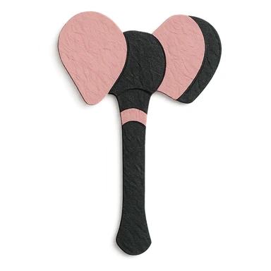 BLACKPINK-inspired object, black and pink colors, creative and textured paper art, paper craft style sticker