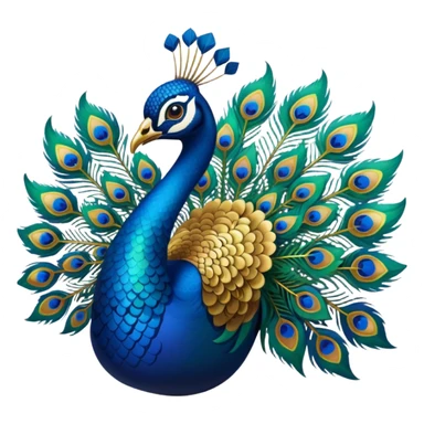 Peacock with tattoo sticker