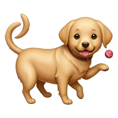 Golden lab playing fetch sticker