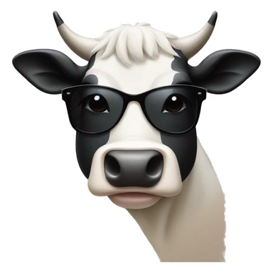 Cow face in Black sunglasses sticker