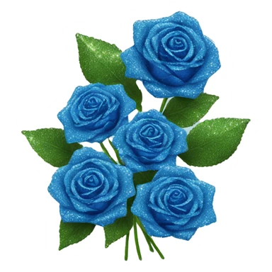 Blue glitter rose bouquet  sticker