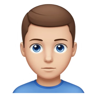 teenage male with buzz cut, brown hair, white, and blue eyes  sticker