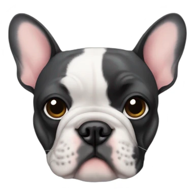 A French bulldog with an emo haircut sticker