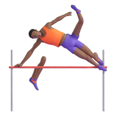 high jump athlete arched over the bar sticker