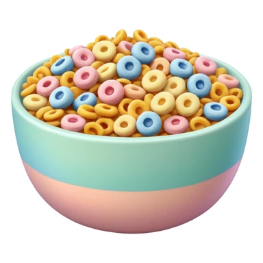an aesthetic bowl of pastel cereals sticker