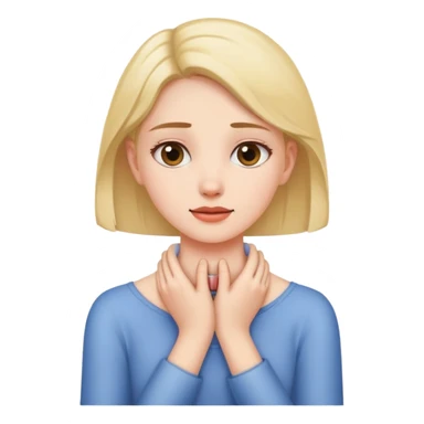 Girl holding  neck with hands  sticker