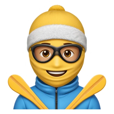 Emoji wearing ski mask sticker