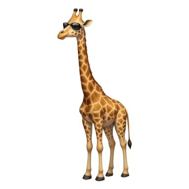 friendly anthropomorphised giraffe in casual clothing with a different color, wearing dark sunglasses, walking upright in relaxed pose sticker