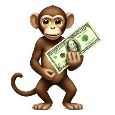 Monkey with money sticker