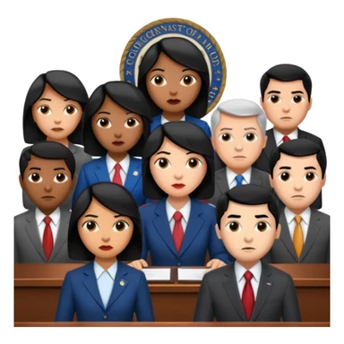 congressional meeting of people with black hair sticker