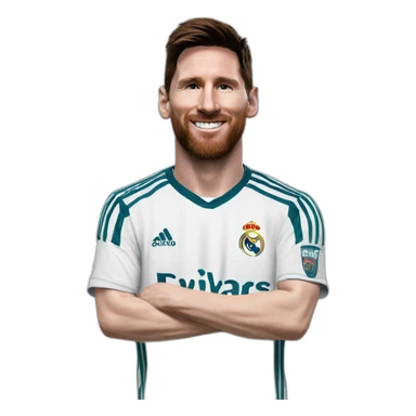 Messi wearing Real Madrid shirt sticker