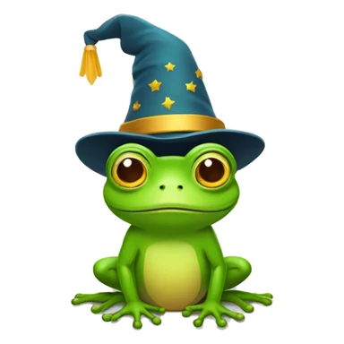 flat design frog wizard sticker