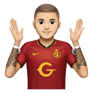 Mauro icardi Galatasaray formasıyla gol sevinci yapıyor sticker