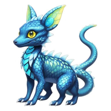 Anthropomorphic Scaley Exotic Salandit-Aurorus-Umbreon-Fakémon-hybrid-creature (full body)  sticker