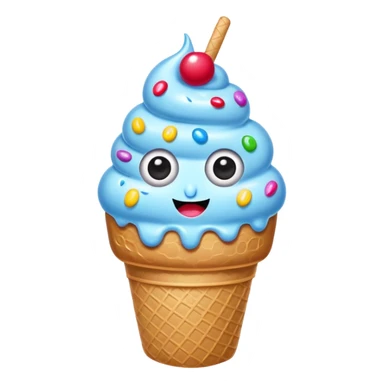 sprinkled ice cream with eyes sticker