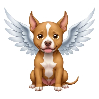 Tan pitbull with wings  sticker