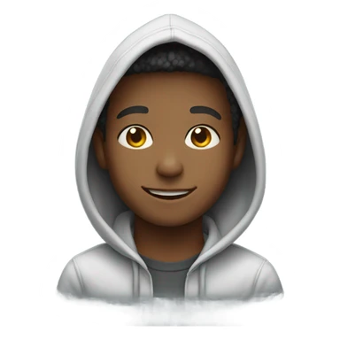 smiling boy in hoodie sticker