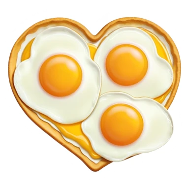 pan egg heart shape 2 eggs sticker