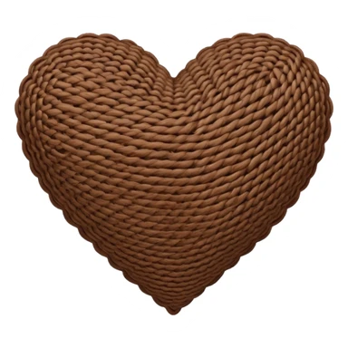 Knitted brown heart  sticker