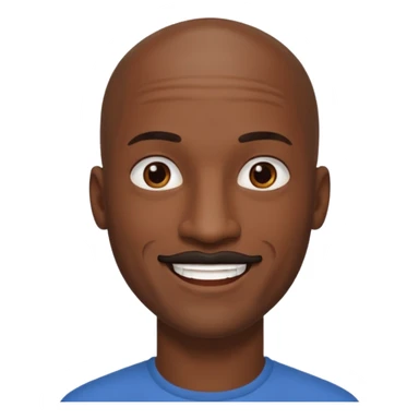 a tall dark hansome black man shaved head thin mustash sticker