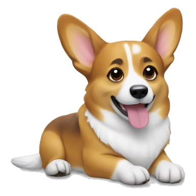 corgi working on a mac apple computer sticker