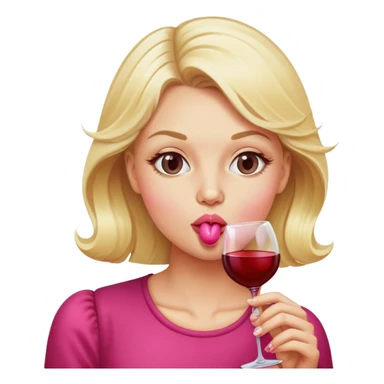 Blonde blowing bubblegum wine sticker