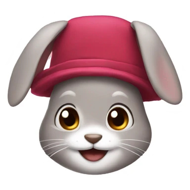 Ruby smiling in a bunny hat sticker