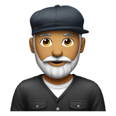 maestro con una linea de barba sin bigote, sin cabello con gorra y ropa casual sticker