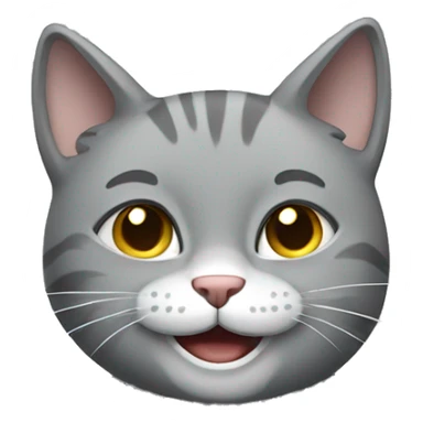 Grey cat smiling sticker