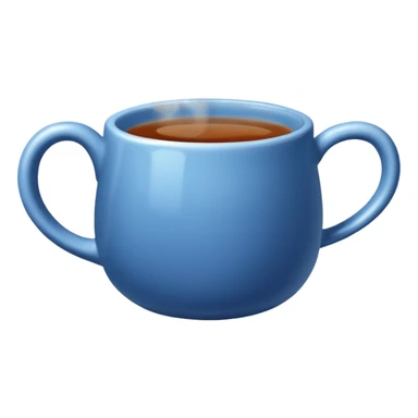 steaming blue mug of tea sticker