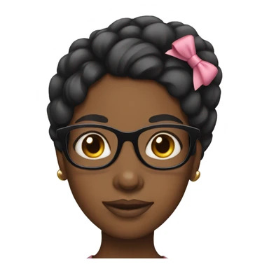 Black girl with glasses and a bow in her hair sticker